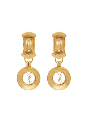 Dome and YSL Circle Drop Earrings